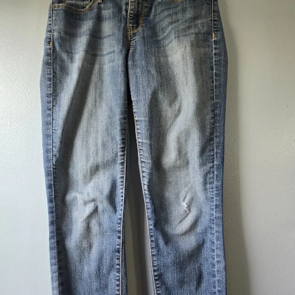 Levis Denizen Modern Skinny Distressed Faded Denim 5 Pocket Jeans Women's Size 2